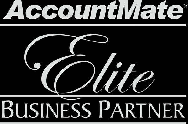 Accountmate logo. Microworks is an Authorized Business Partner